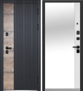 2 МДФ Дуб Вертикаль Зеркало Luxor 