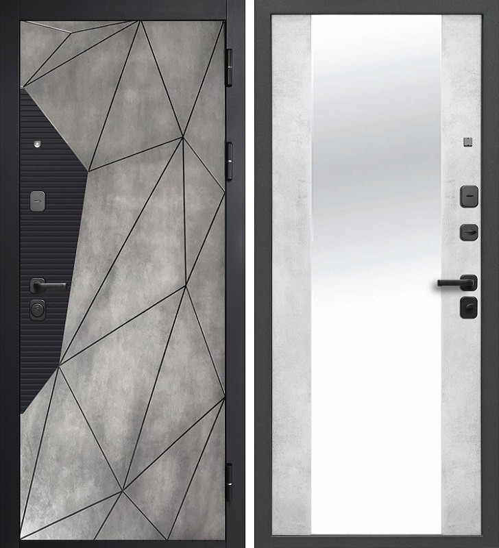 9 см ГЕОМЕТРИЯ Зеркало Бетон снежный