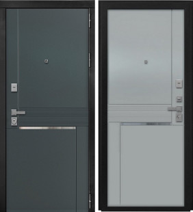 РИГА Черный Муар, Лайт грей нубук / Веллюто оскуро, вставки зеркало графит